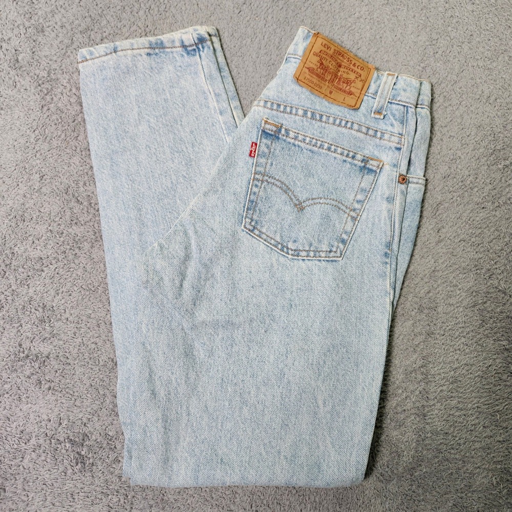 Levi's Womens 3 550 Relaxed Tapered Jeans Light Wash High Rise Vintage 90s USA